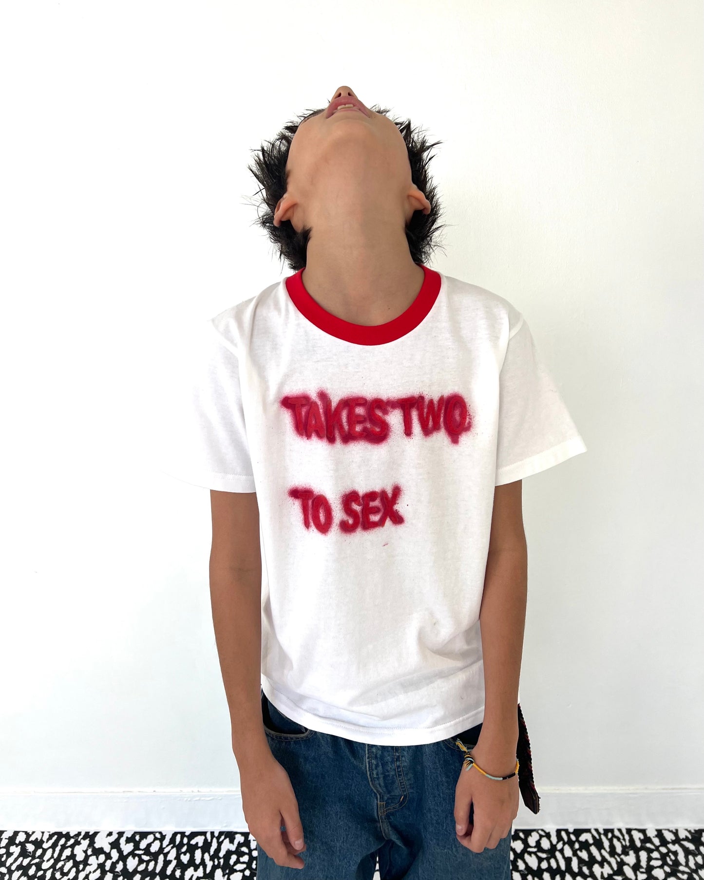 MESSAGE T SHIRT WHITE/RED