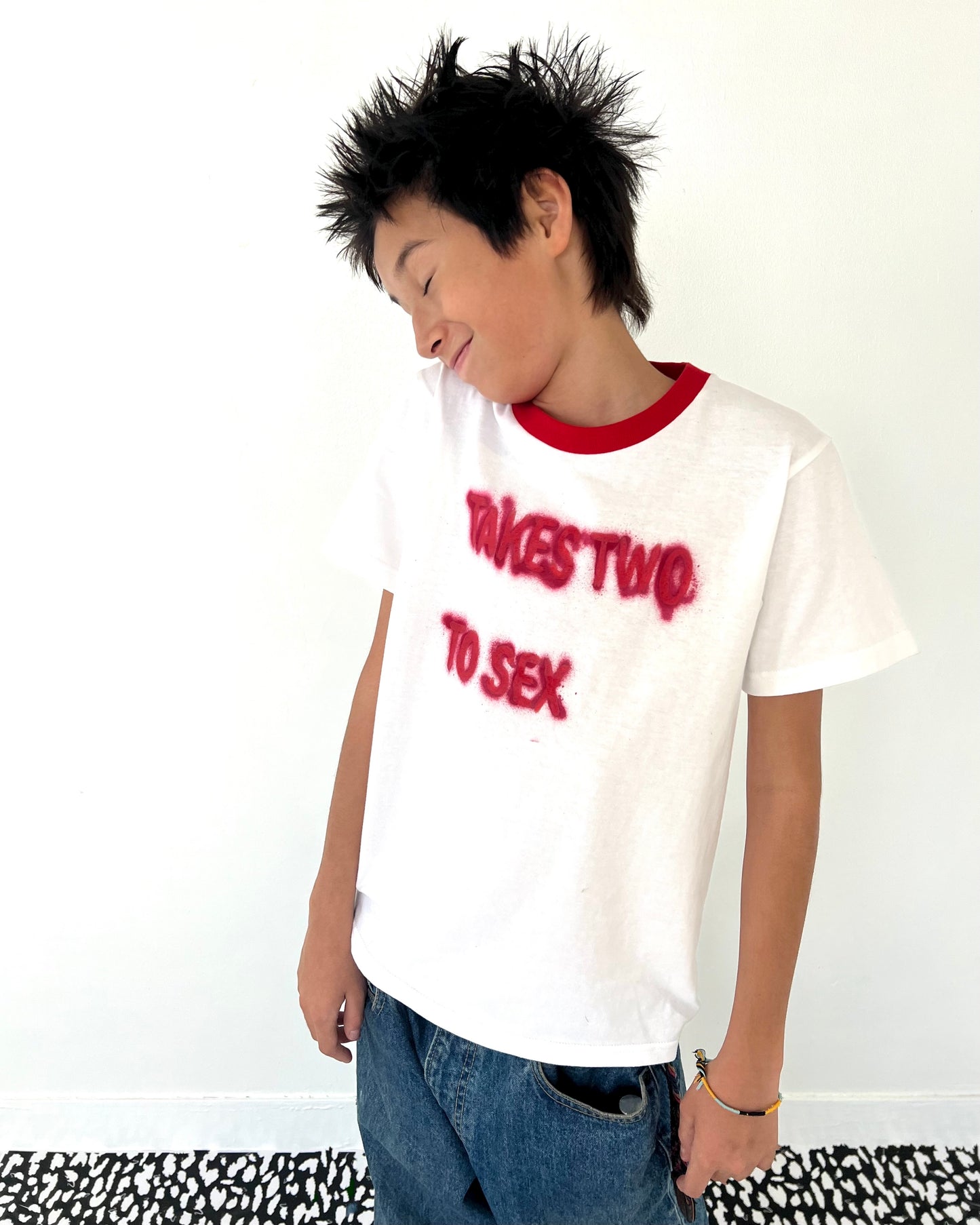 MESSAGE T SHIRT WHITE/RED