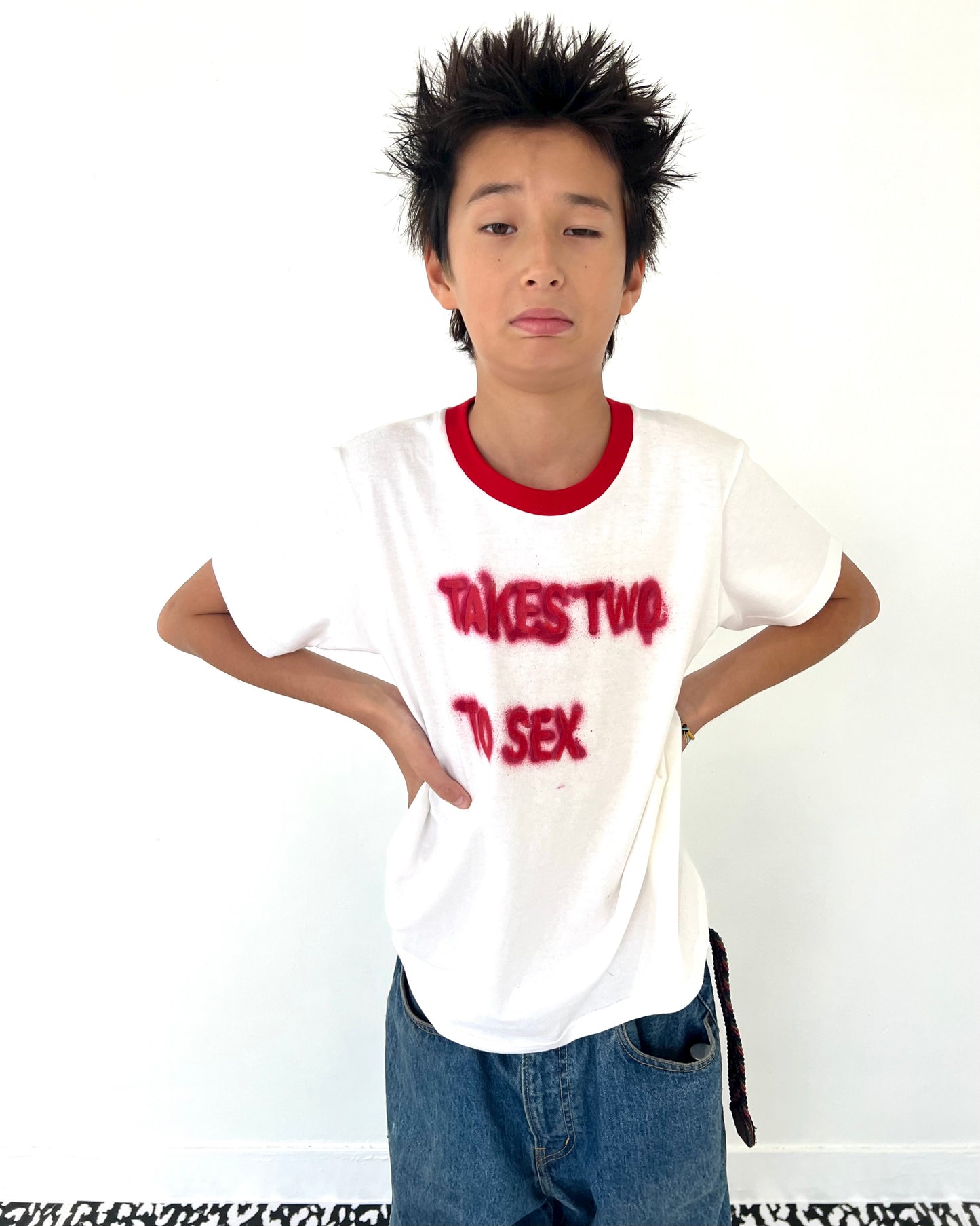 MESSAGE T SHIRT WHITE/RED