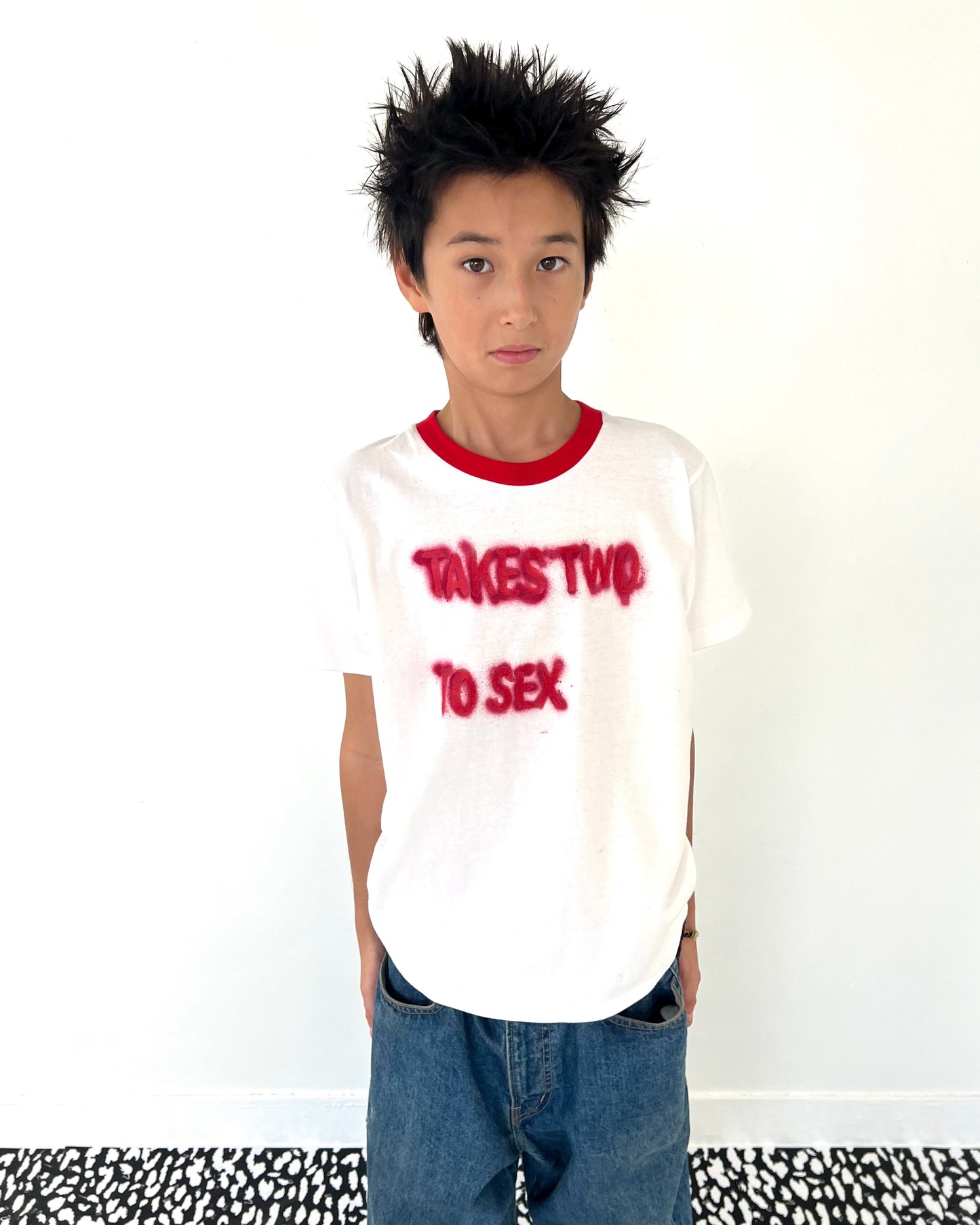 MESSAGE T SHIRT WHITE/RED