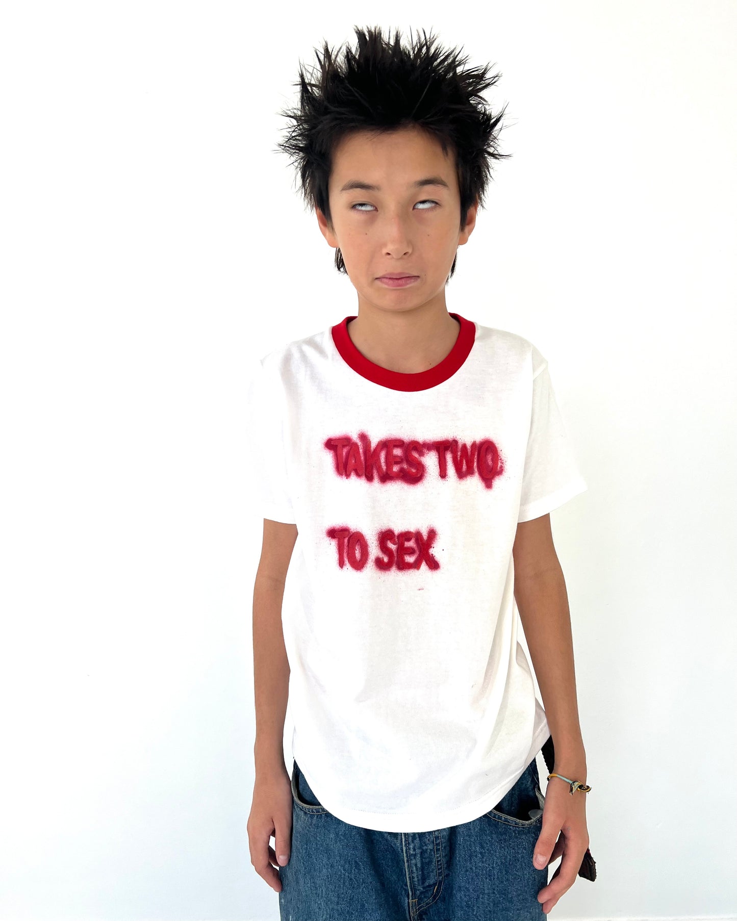 MESSAGE T SHIRT WHITE/RED