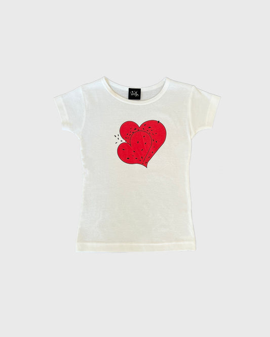 HEART T SHIRT WHITE