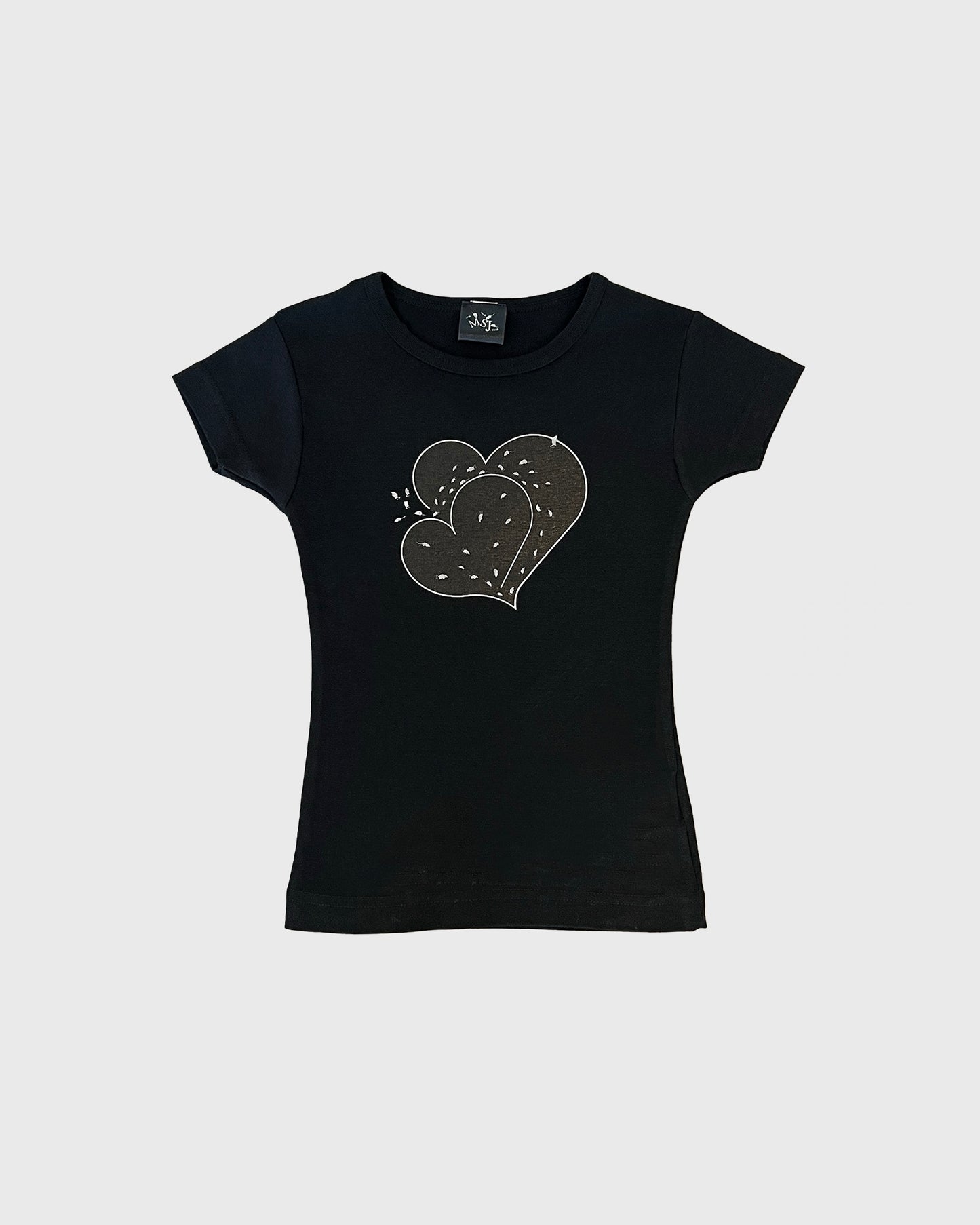 HEART T SHIRT BLACK