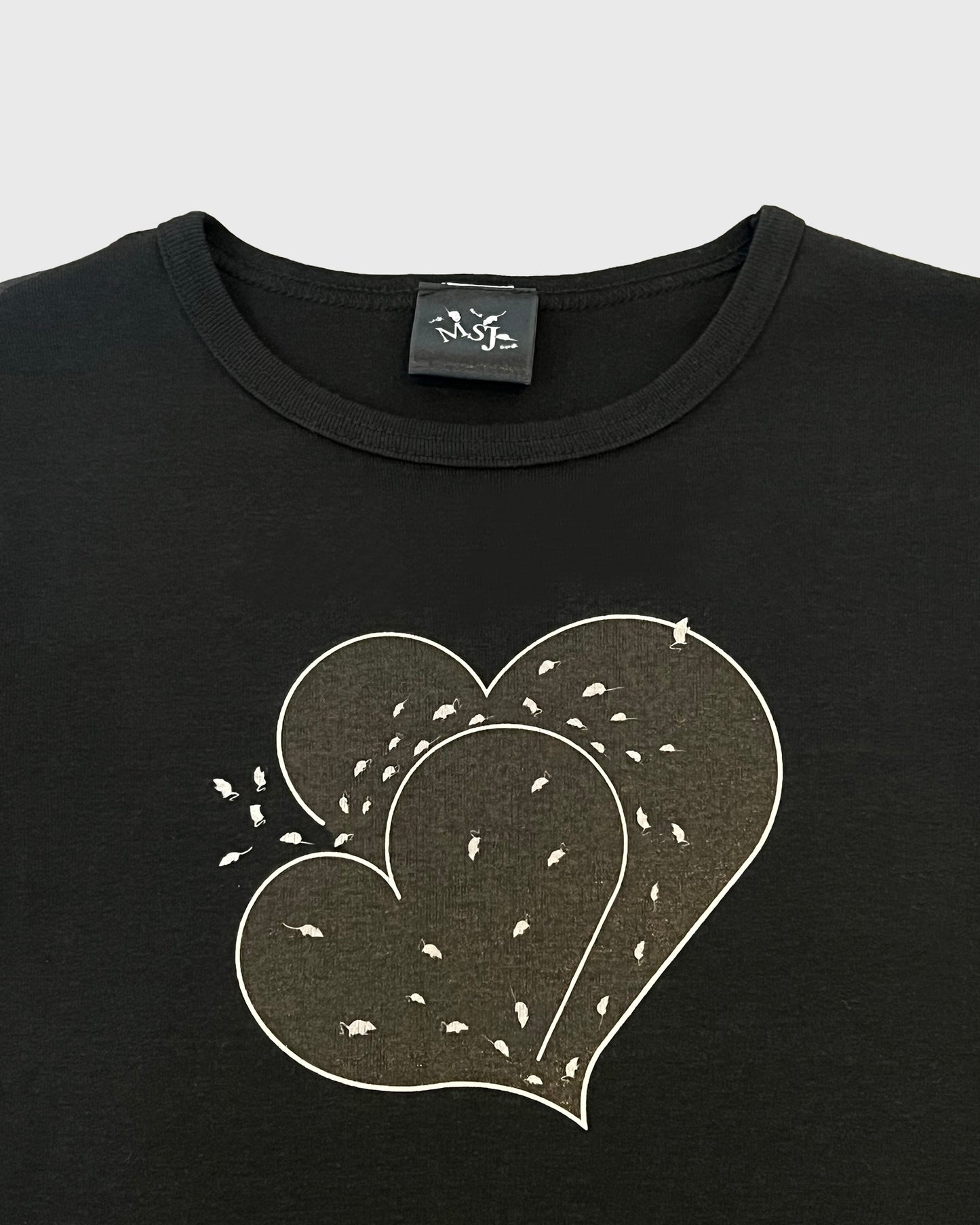 HEART T SHIRT BLACK